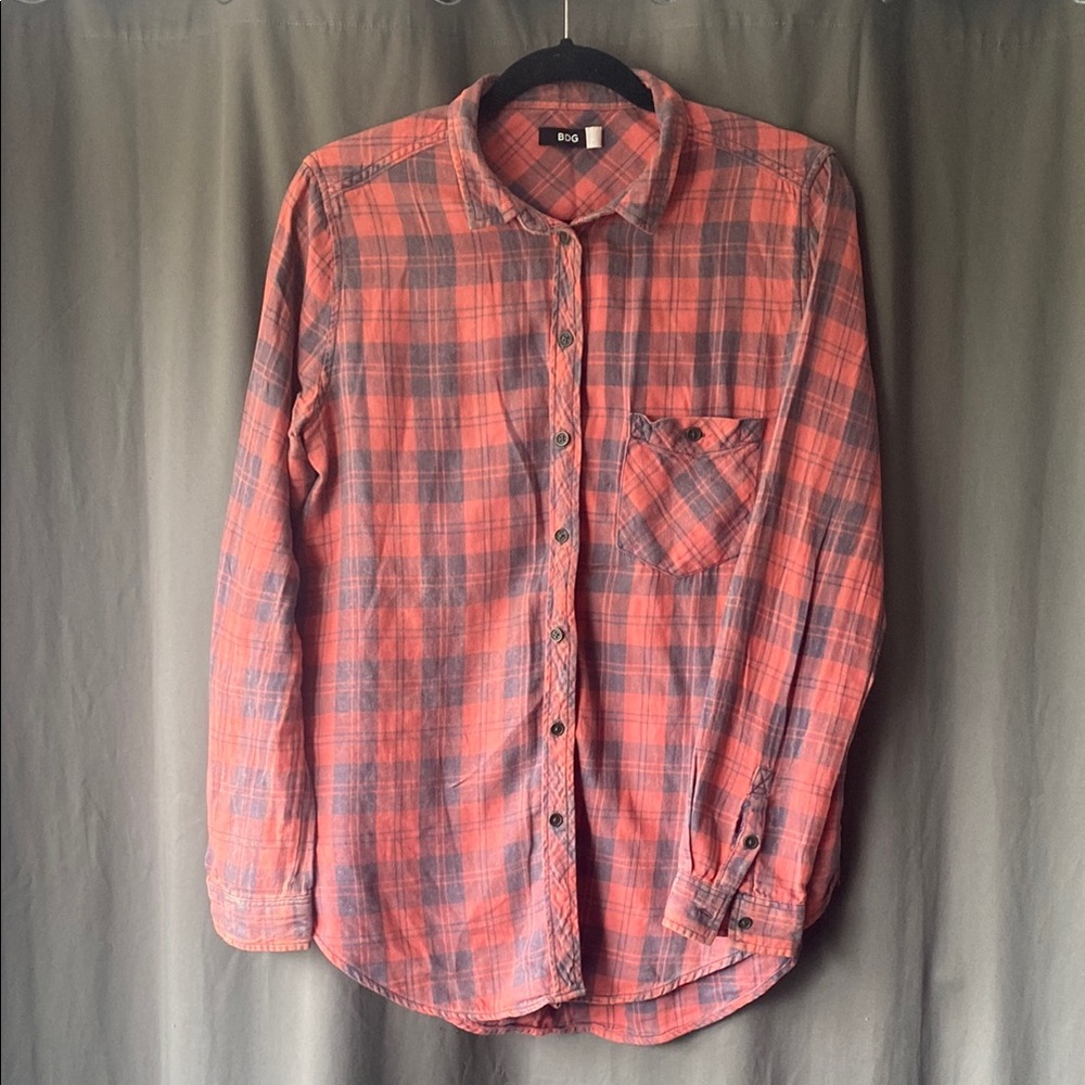 UO Plaid Flannel Distressed Shirt